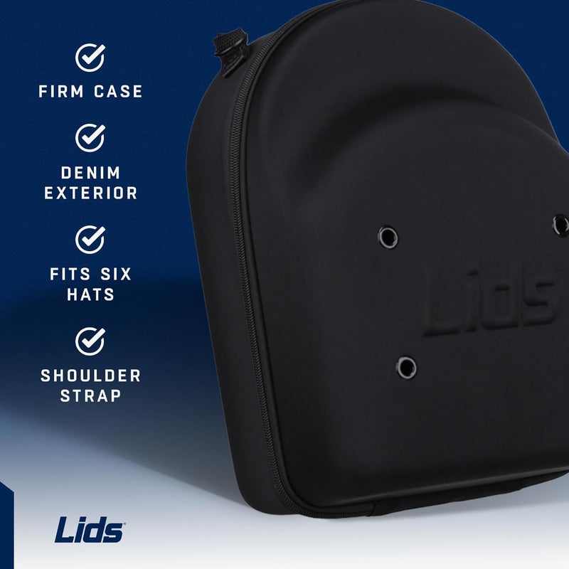 Lids Hat Travel Case – Baseball Cap Carrier for 6 Hats, Durable Camo Exterior with Black Interior, Storage with Handle & Adjustable Shoulder Strap, Hard Hat Organizer for Travel & Closet - Image 2